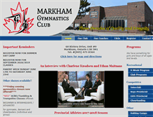 Tablet Screenshot of markhamgymnasticsclub.com